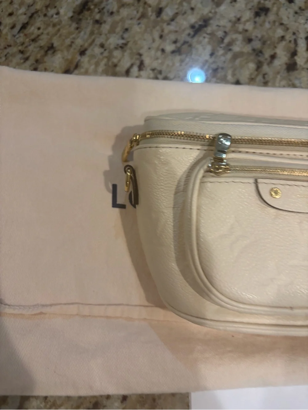 Louis Vuitton Cream Monogram Empreinte Crossbody Bumbag
